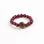 石榴石沉香能量戒指