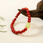 天然硃砂和玉珠手鍊
