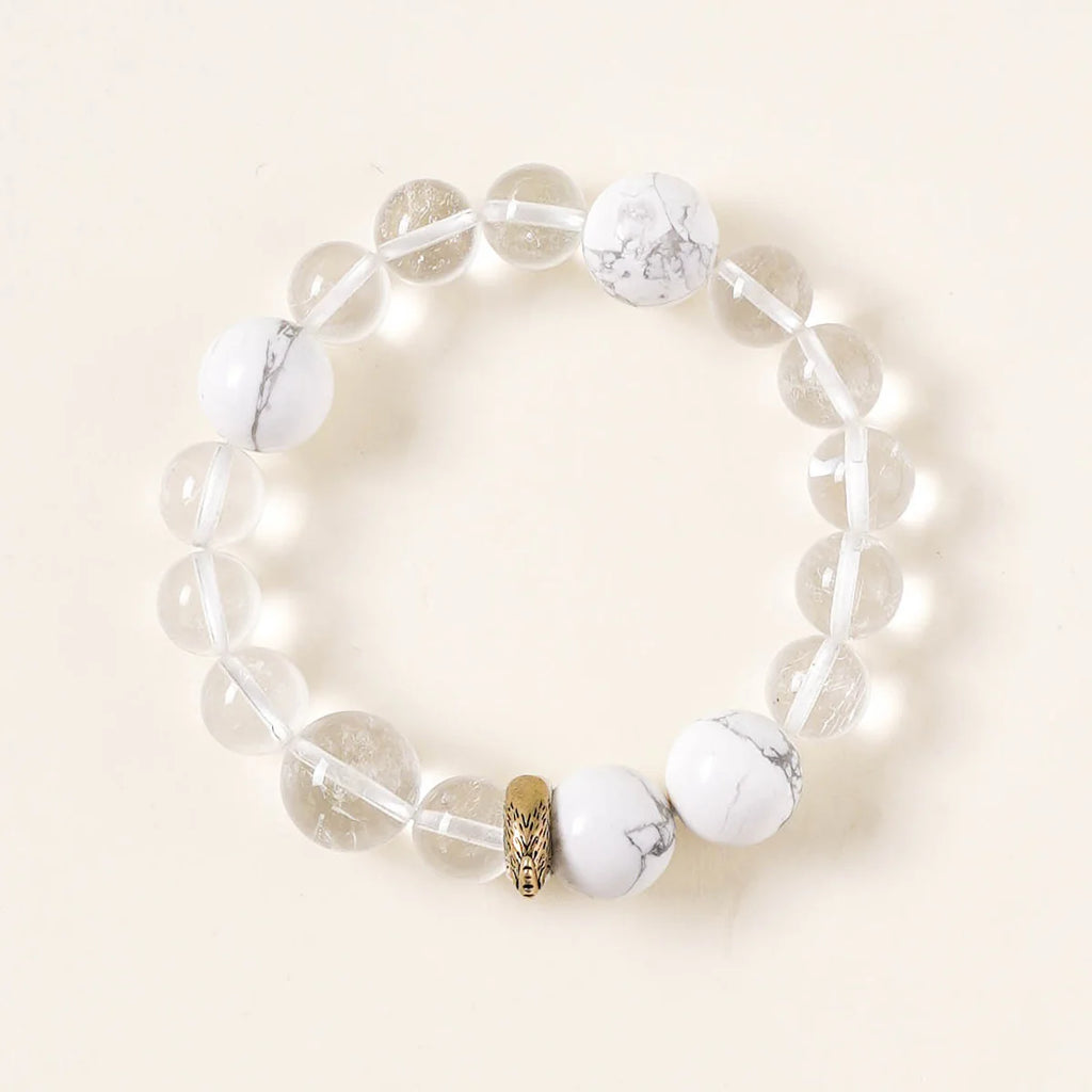 生肖雞命理手鍊 – 石英和白紋石