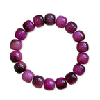 紫色玉髓方形珠手鍊