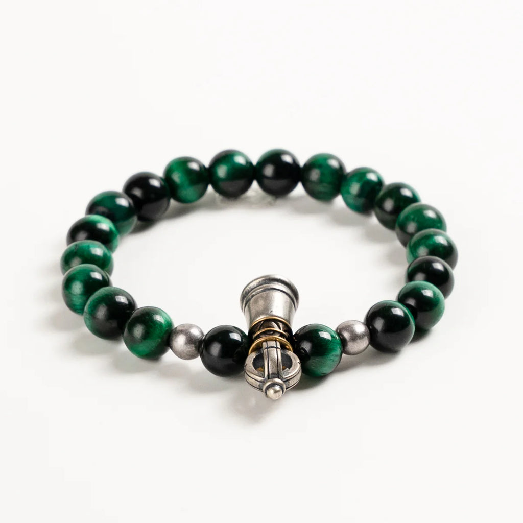 綠色虎眼石與金剛杵水晶手鍊