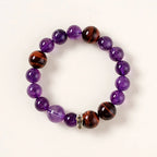 蛇生肖守護手鍊 – 紫水晶與紅虎眼石，幫助您專注