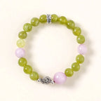 綠玉與玫瑰石英成長手鍊
