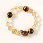 牛座星座守護手鍊 – 虎眼石和金紅石石英，具有接地氣的功效