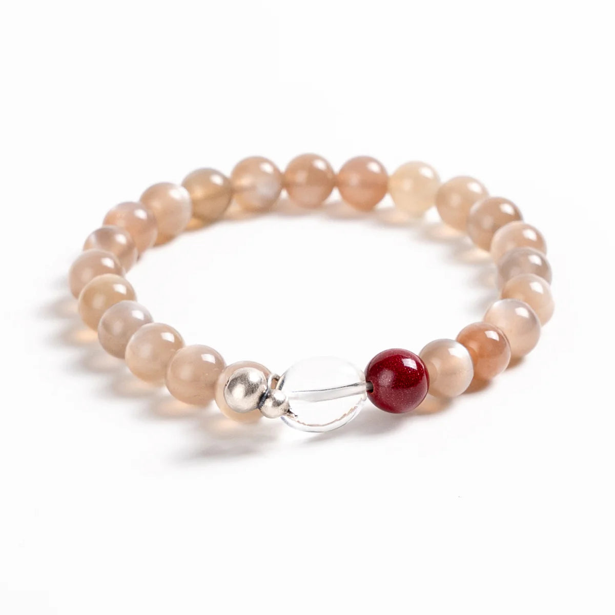 月光石與透明石英和諧手鍊