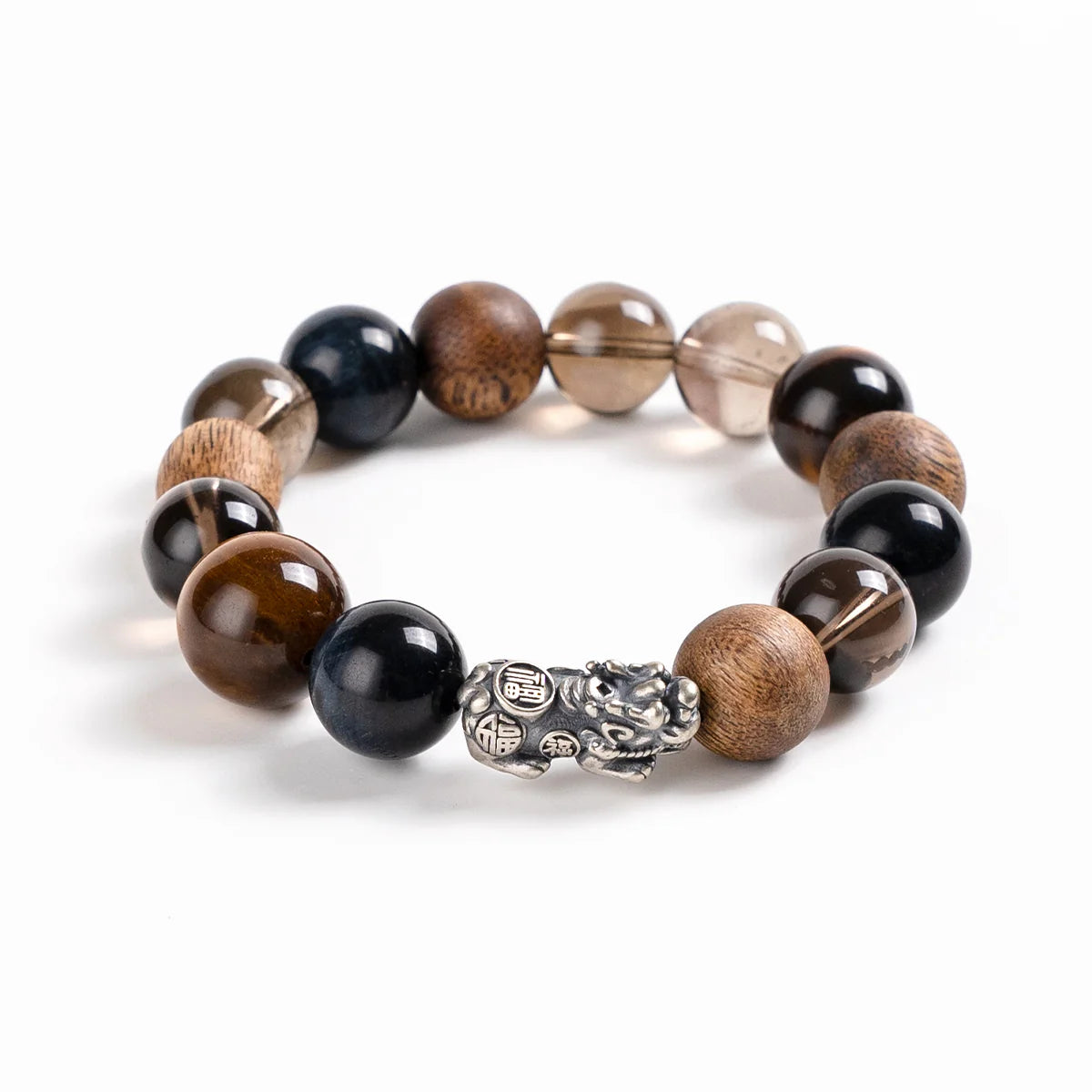 虎眼石黑曜石貔貅手鍊