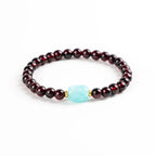 石榴石和亞馬遜石水晶手鍊