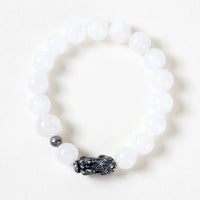 白色石英貔貅手鍊