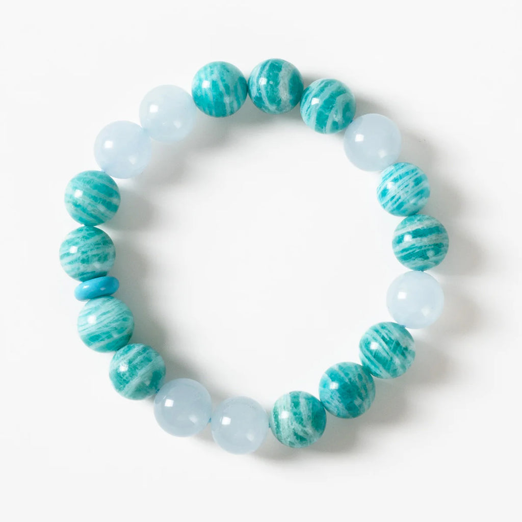 亞馬遜石藍玉髓水晶手鍊