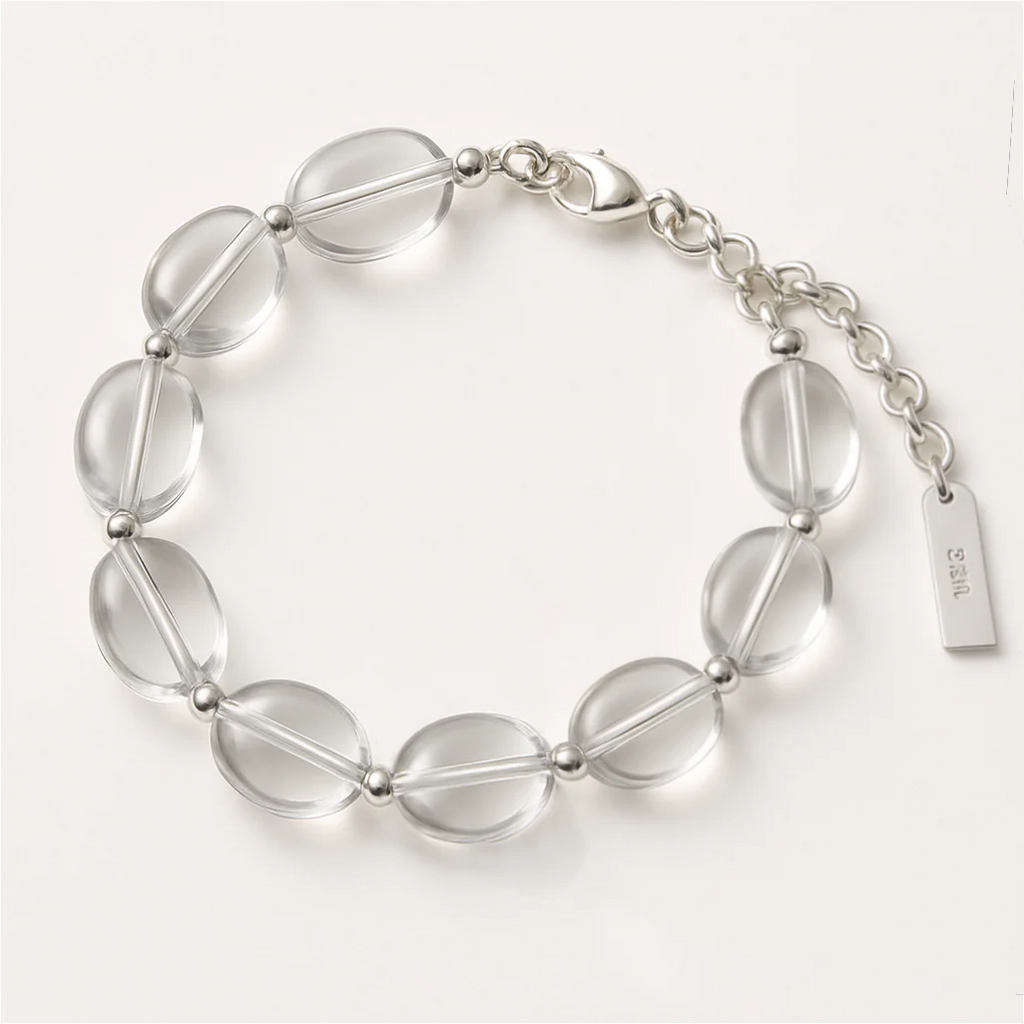 透明石英和純銀手鍊