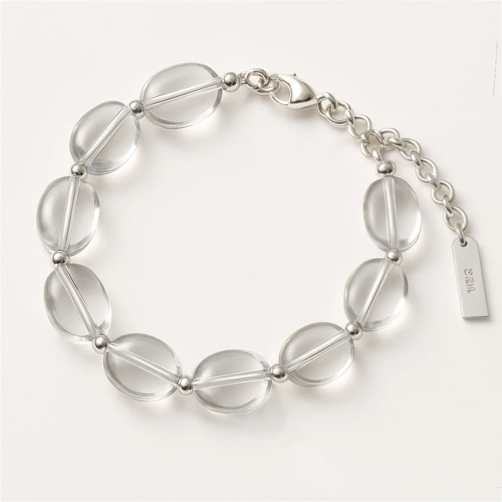 透明石英和純銀手鍊