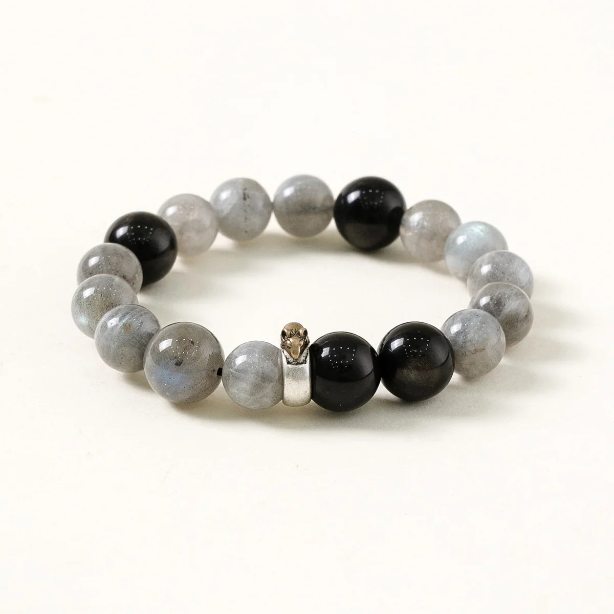 鼠年生肖守護手鍊 – 海藍寶石與黑曜石水之守護者