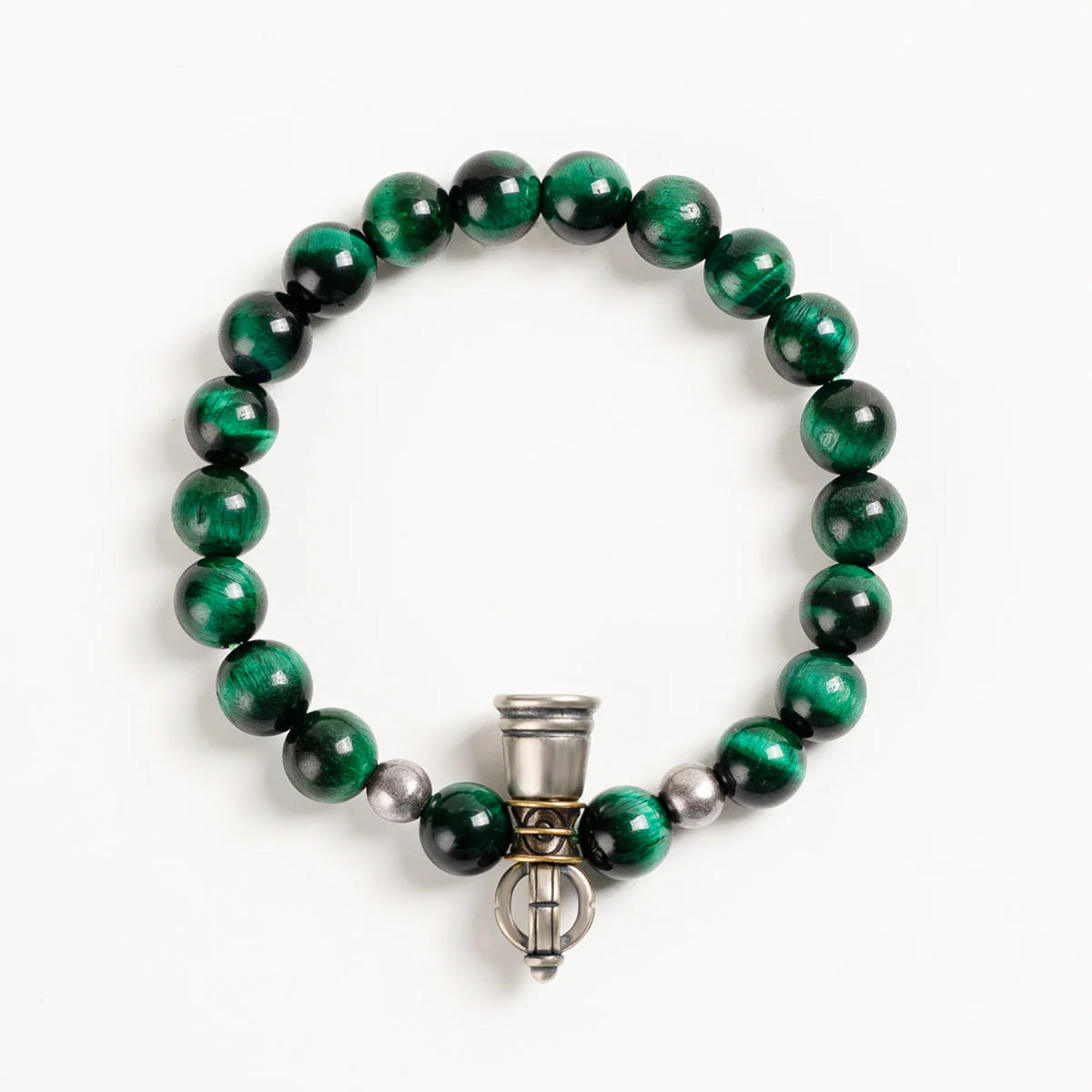 綠色虎眼石與金剛杵水晶手鍊