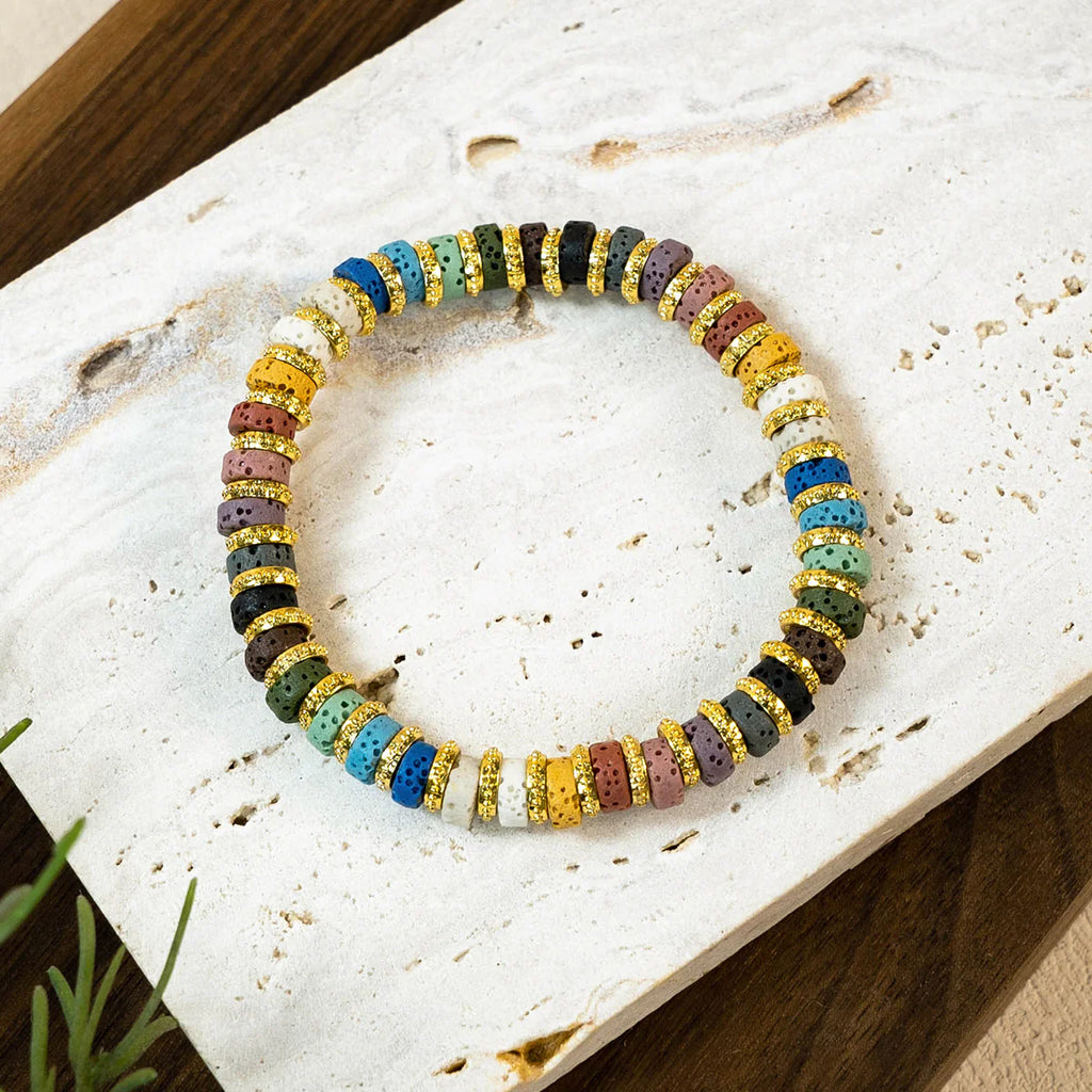 多色火山石手鍊