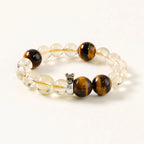 牛座星座守護手鍊 – 虎眼石和金紅石石英，具有接地氣的功效