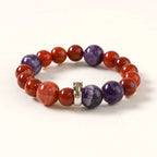 馬生肖能量手鍊 – 紅玉髓和紫水晶