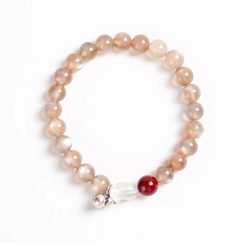 月光石與透明石英和諧手鍊