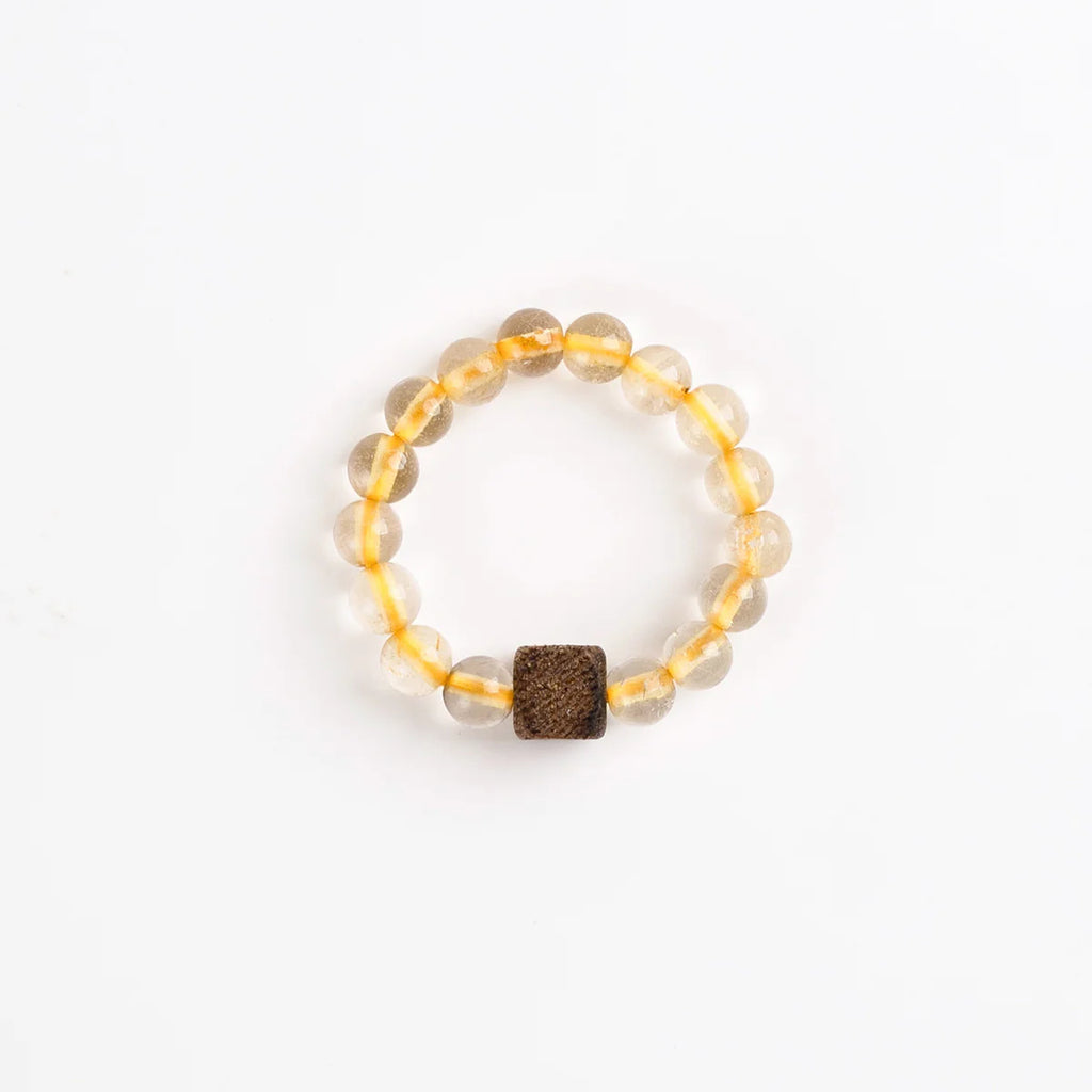 金紅石石英沉香木戒指