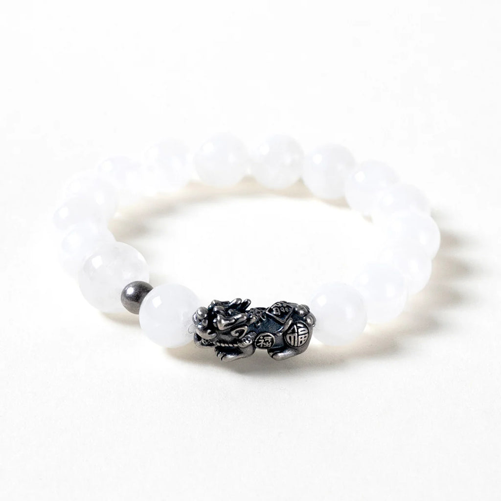 白色石英貔貅手鍊
