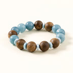 海藍寶與椰木和諧手鍊