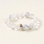 生肖雞命理手鍊 – 石英和白紋石
