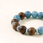 海藍寶與椰木和諧手鍊