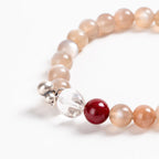 月光石與透明石英和諧手鍊