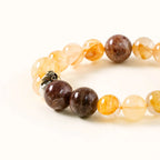 羊生肖和諧手鍊 – 金紅石石英和鋰雲母