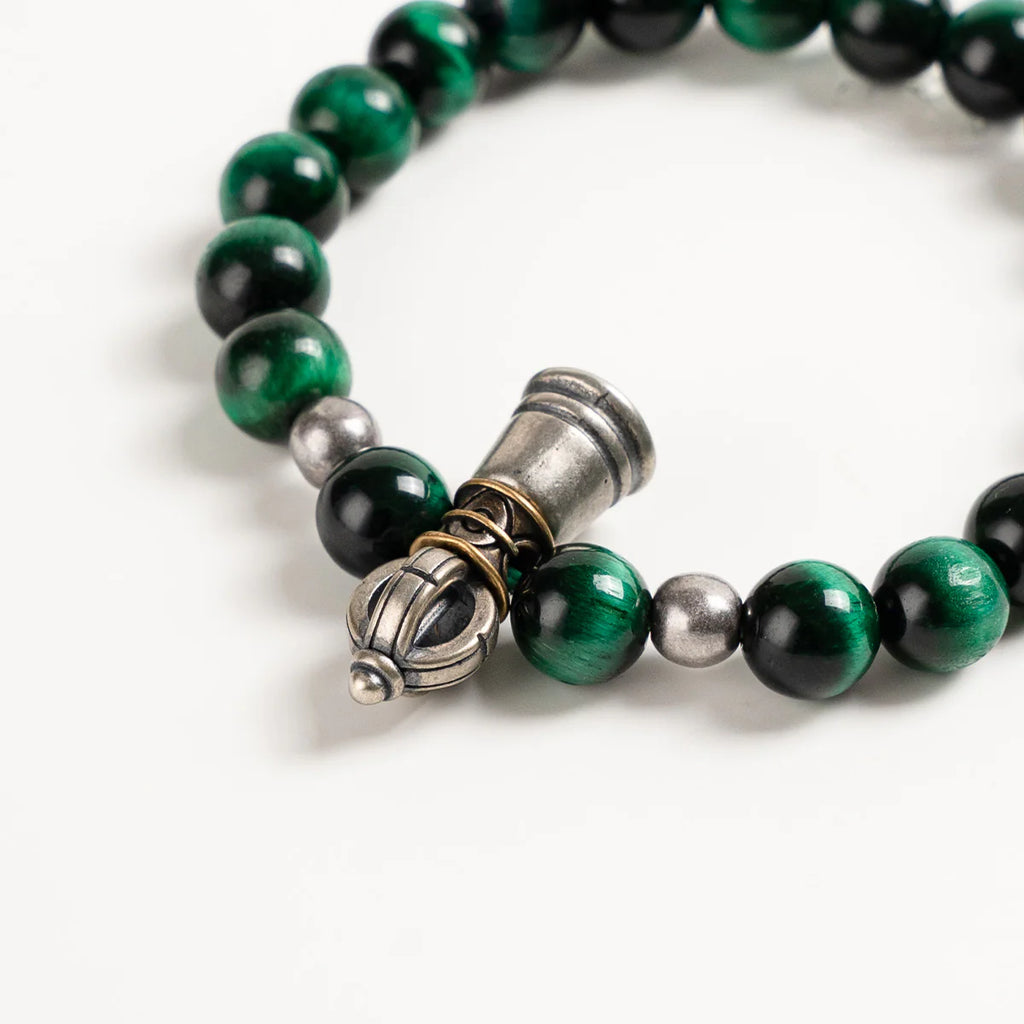 綠色虎眼石與金剛杵水晶手鍊