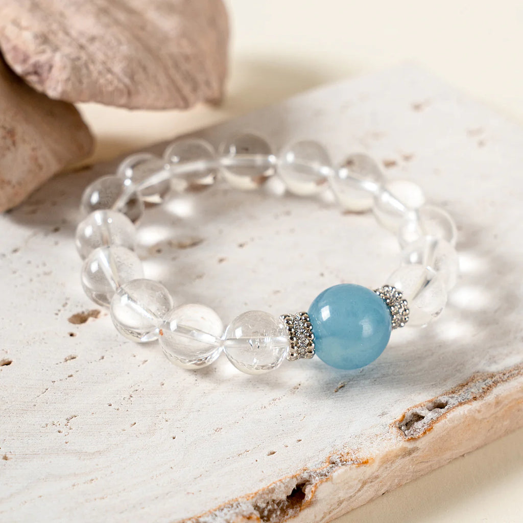 海藍寶透明石英手鍊