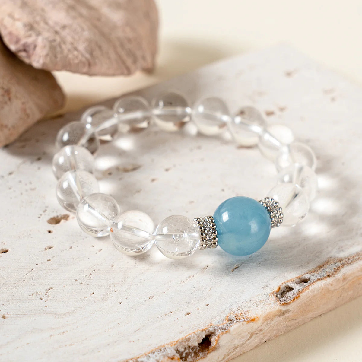 海藍寶透明石英手鍊