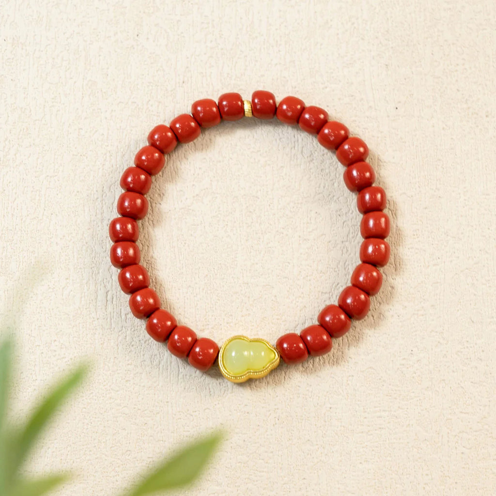 天然硃砂和玉珠手鍊
