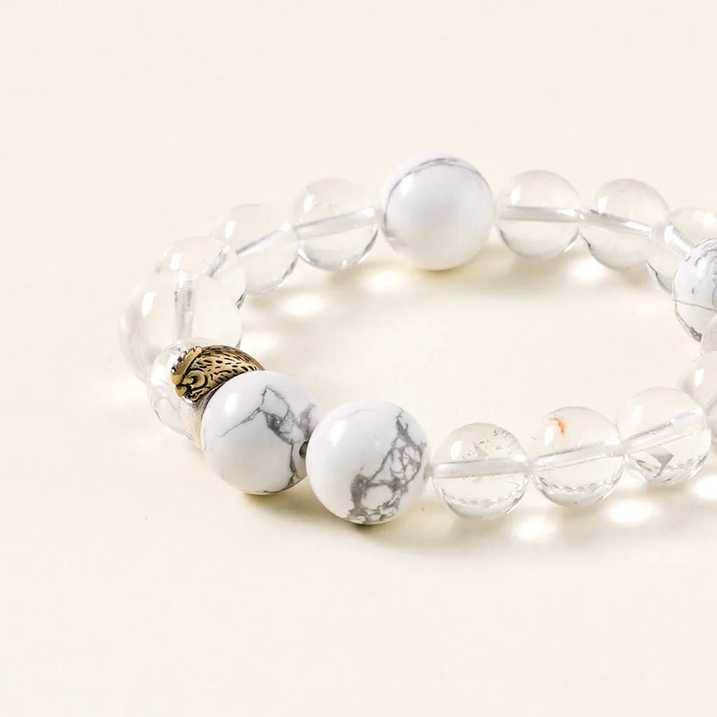 生肖雞命理手鍊 – 石英和白紋石