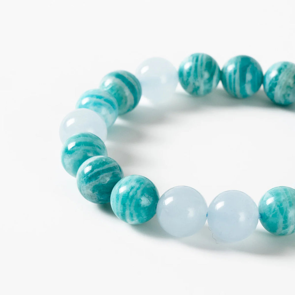 亞馬遜石藍玉髓水晶手鍊