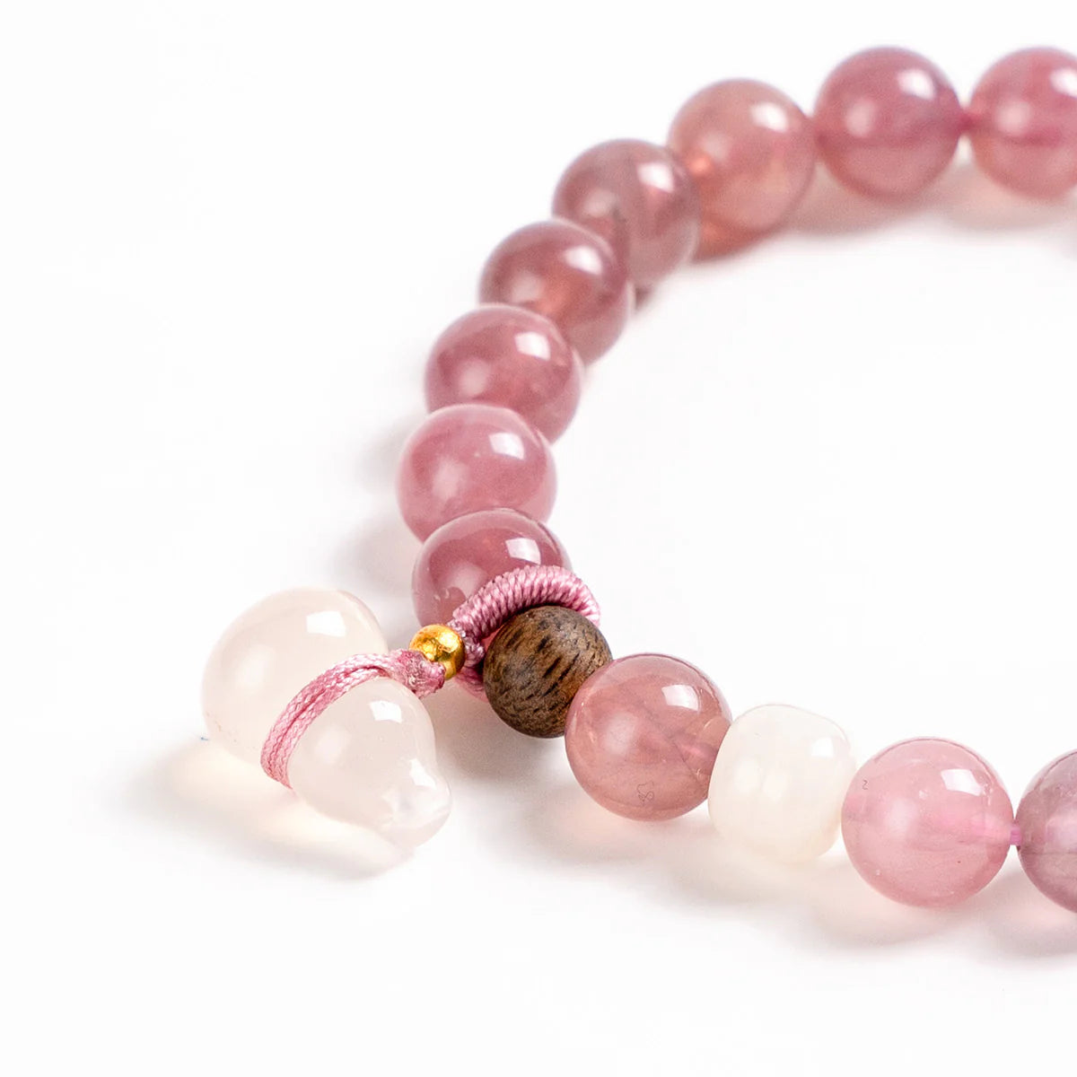 腮紅和諧水晶手鍊，配葫蘆吊墜