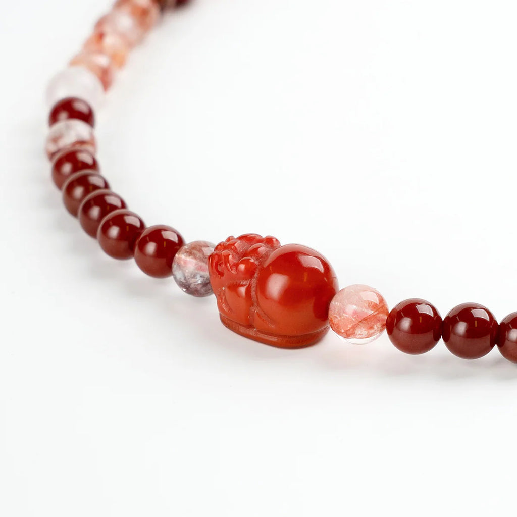 瑪瑙貔貅守護氣水晶手鍊