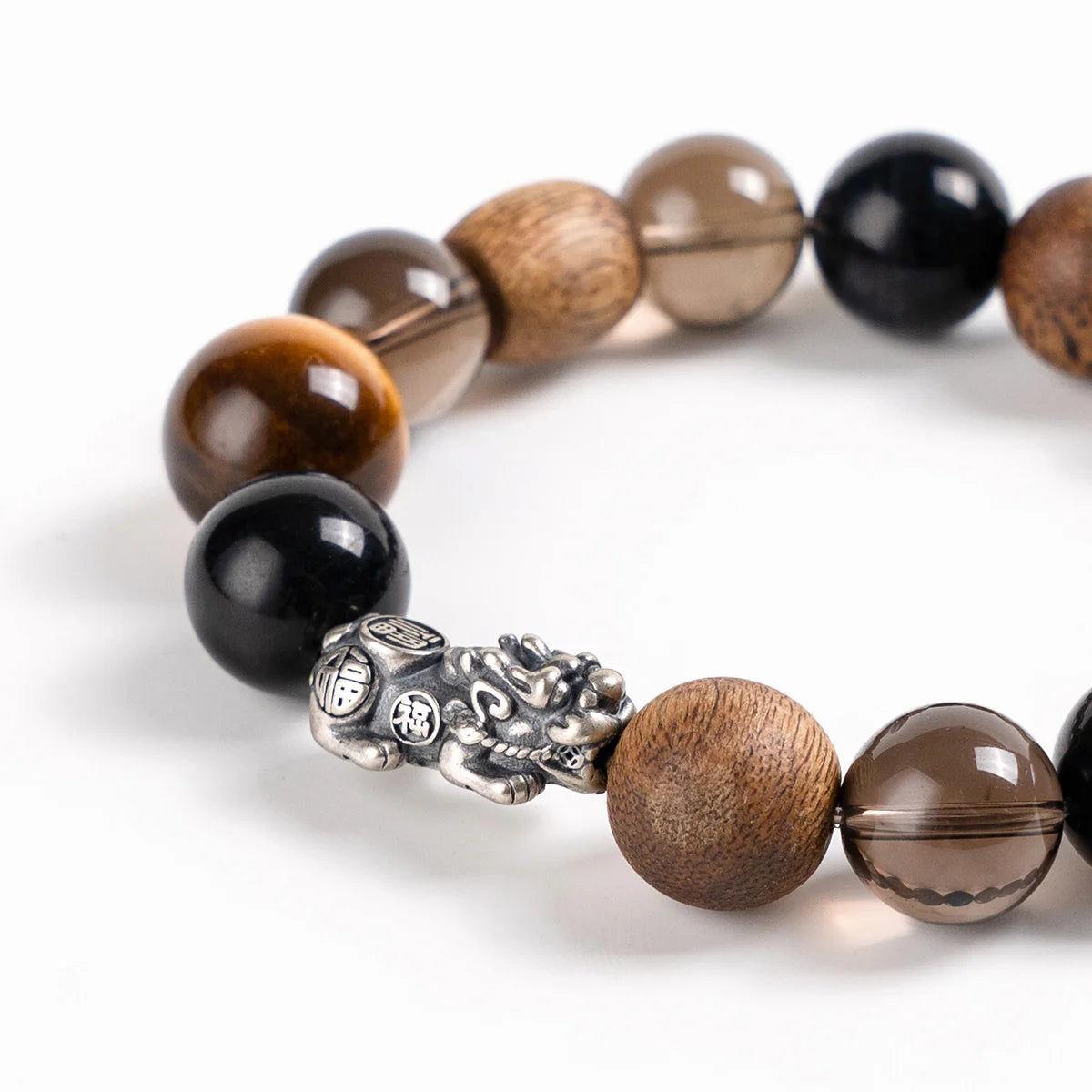 虎眼石黑曜石貔貅手鍊