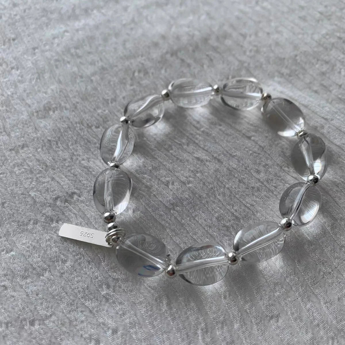 透明石英和純銀手鍊