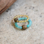 亞馬遜石和沈香木戒指