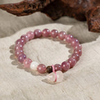 腮紅和諧水晶手鍊，配葫蘆吊墜