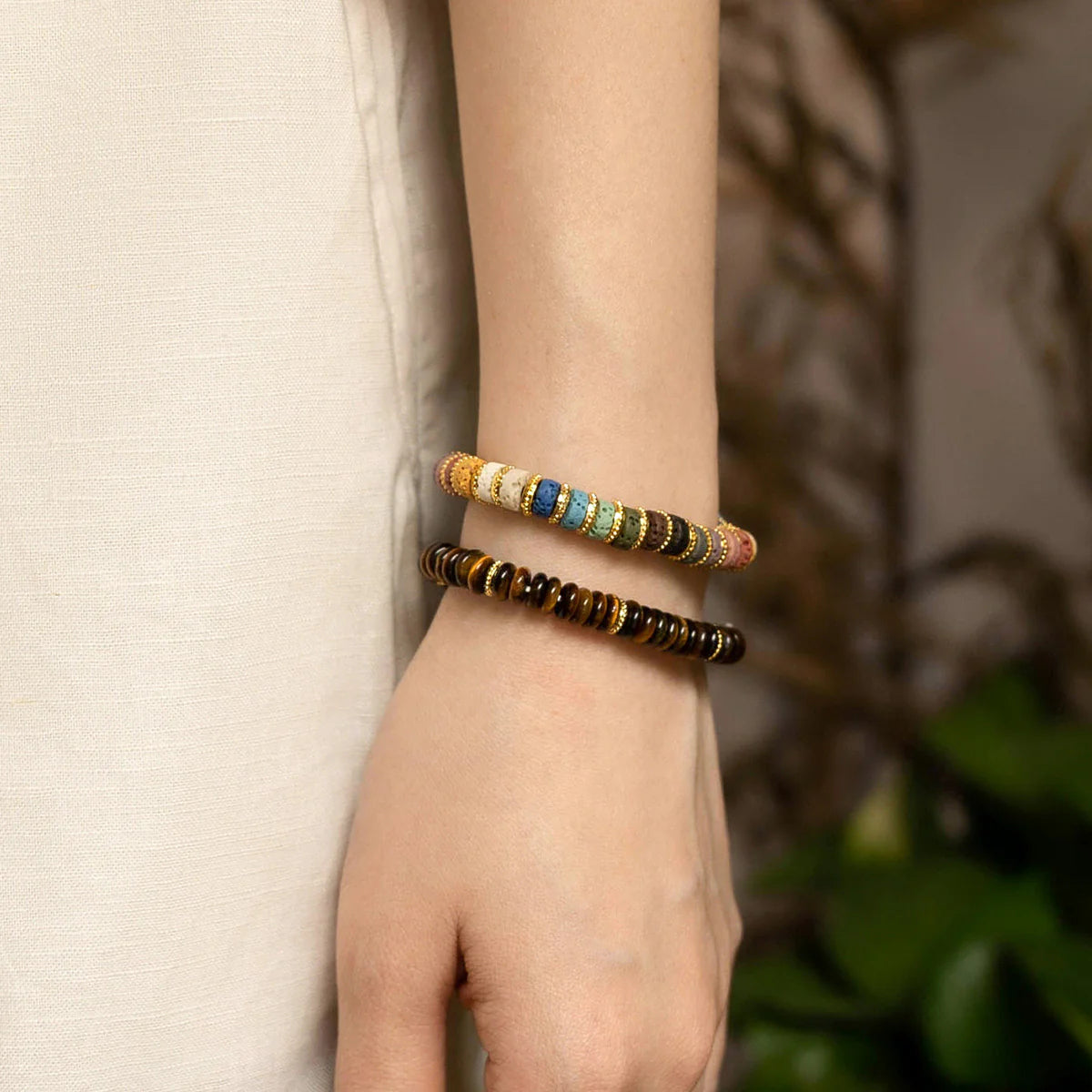 多色火山石手鍊