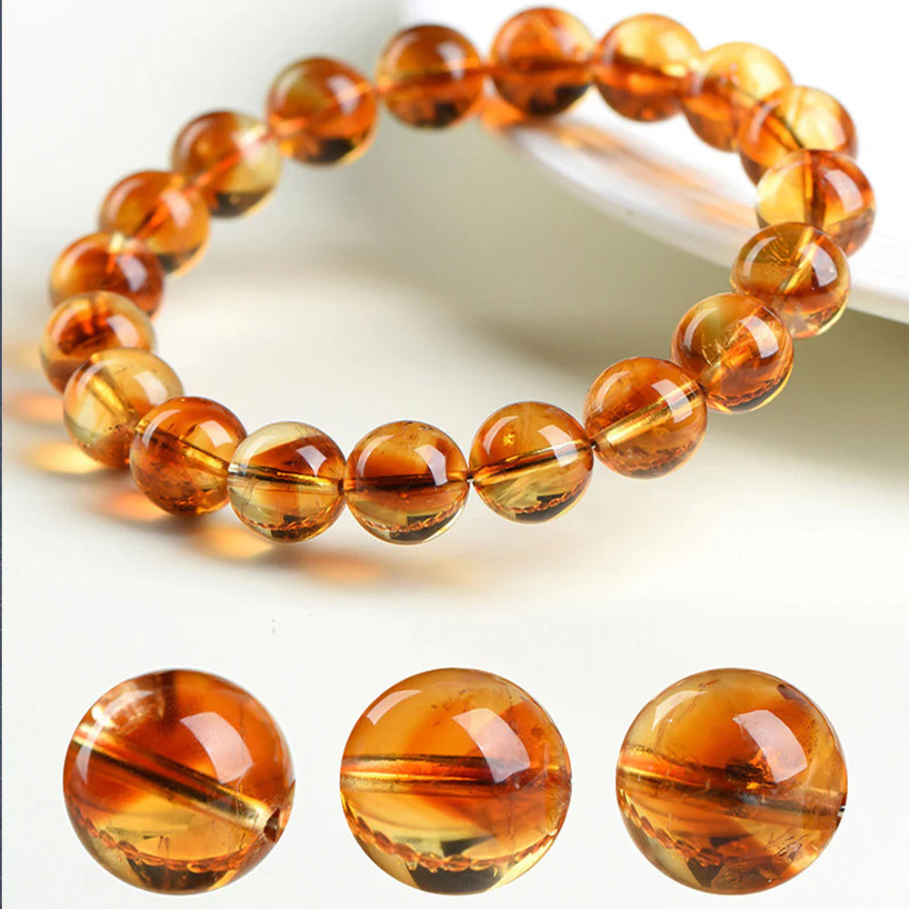 金色琥珀能量手鍊