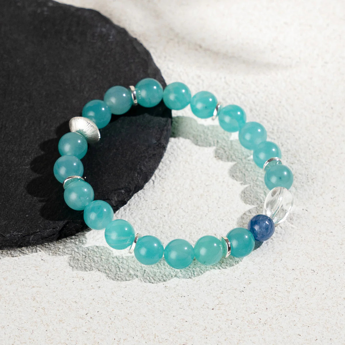 亞馬遜石和藍晶石能量手鍊