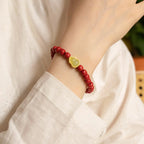 天然硃砂和玉珠手鍊