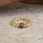 金紅石石英沉香木戒指