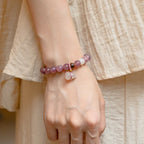 腮紅和諧水晶手鍊，配葫蘆吊墜