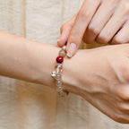 月光石與透明石英和諧手鍊