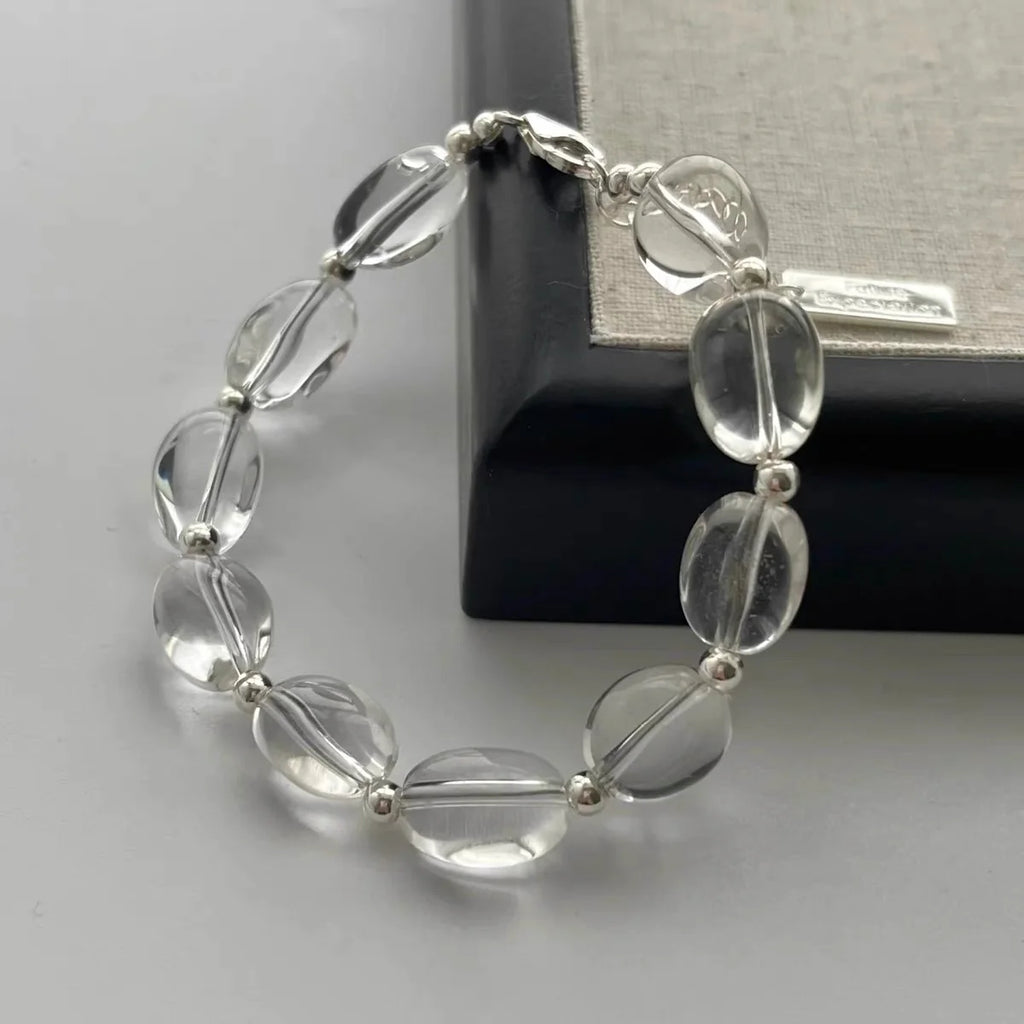 透明石英和純銀手鍊