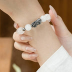 白色石英貔貅手鍊