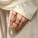 金紅石石英沉香木戒指